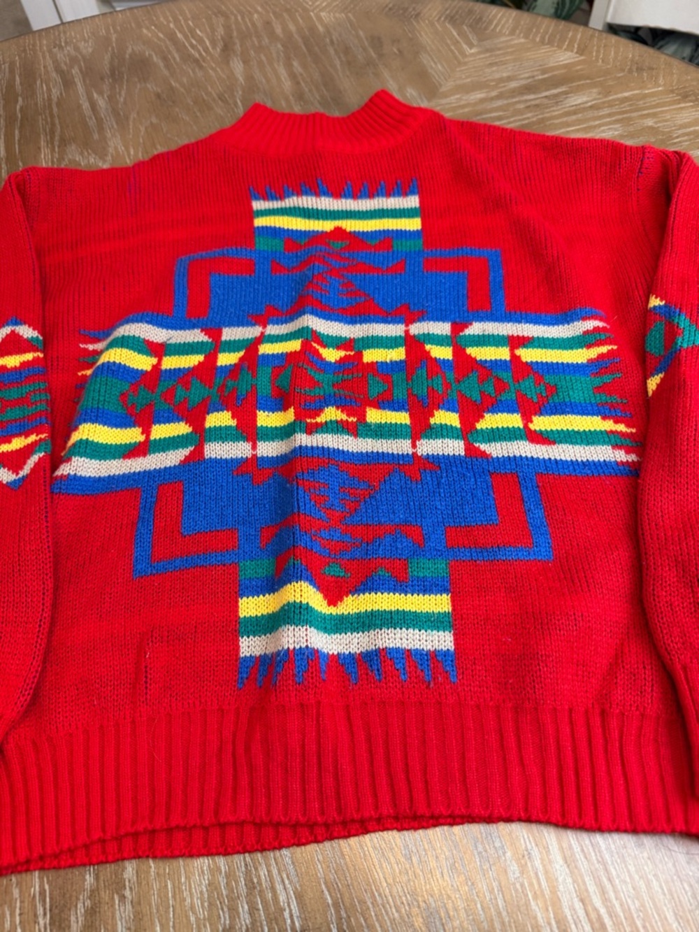 Vintage Rainbow Ridge Geometric Aztec Pattern Sweater - Picture 2 of 7